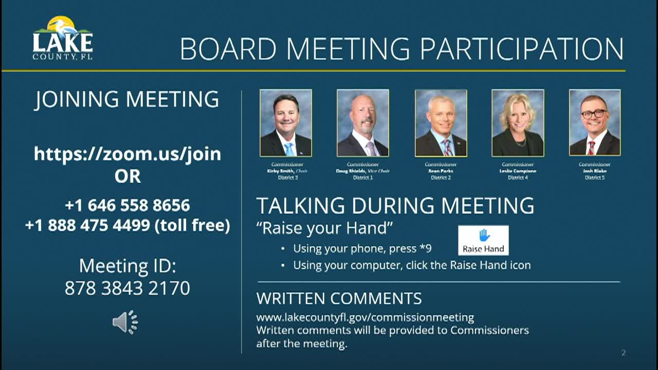 Lake County Commission Meeting October 22, 2024